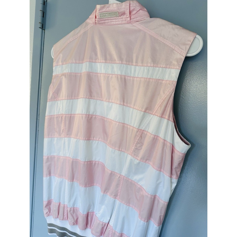 Bogner Womens Vest Pink White Striped Lightweight Sport Preppy Size 10 - Picture 10 of 16